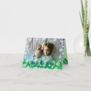 Christmas Trees Snowflakes Joy to the World Holiday Card