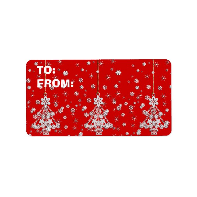 Christmas Trees & Snowflakes Label (Front)