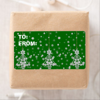 Christmas Trees & Snowflakes Label