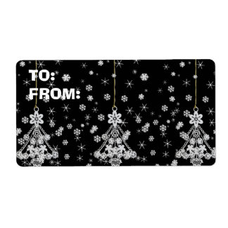 Christmas Trees & Snowflakes Label