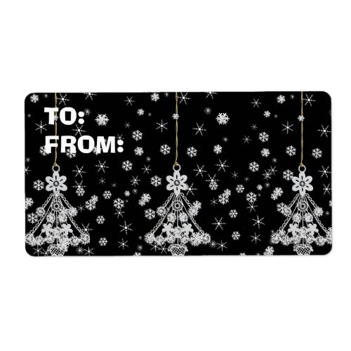 Christmas Trees  Snowflakes Label