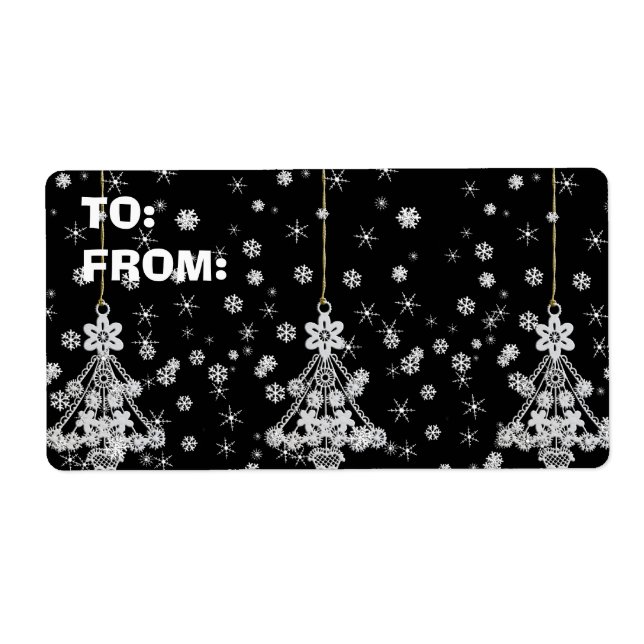 Christmas Trees & Snowflakes Label (Front)
