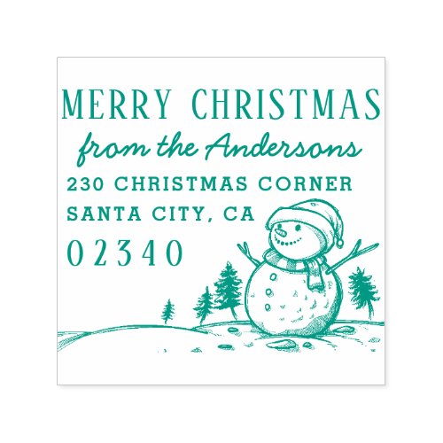 Christmas Trees  Snowman Name  Return Address Self_inking Stamp