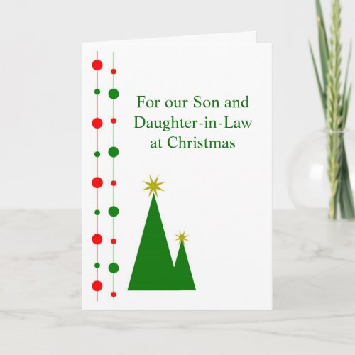 Christmas Trees Son And Daughter_in_Law Christmas Holiday Card