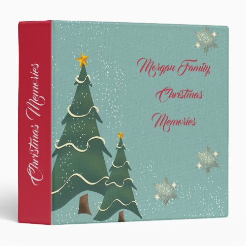 Christmas Trees Stars Snowflakes 3 Ring Binder