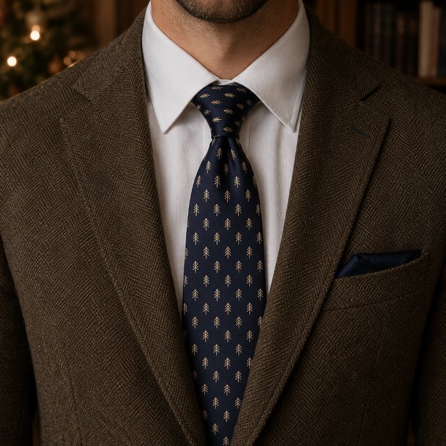 Christmas Trees Subtle Festive Micro Pattern Neck Tie (Creator Uploaded)