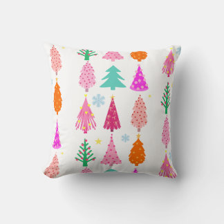 Christmas trees throw pillow
