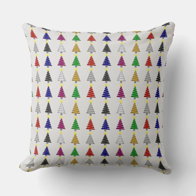 Christmas Trees Throw Pillow (Front)