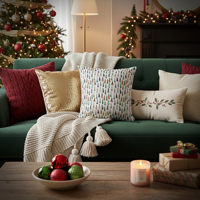 Christmas trees  throw pillow (Creator Uploaded)