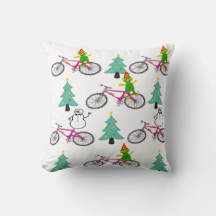 Christmas Trees Throw Pillow, Snowman, Elf Throw Pillow