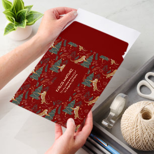Christmas trees & tigers pattern custom background envelope mailers