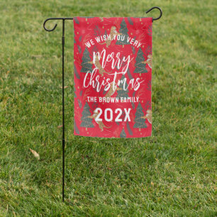 Christmas trees & tigers pattern custom background garden flag