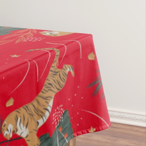 Christmas trees  tigers pattern custom background tablecloth