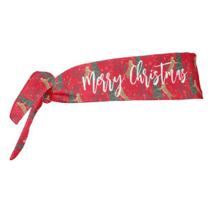 Christmas trees & tigers pattern custom background tie headband