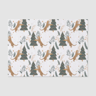 Christmas trees & tigers pattern custom background tissue paper