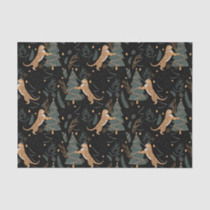 Christmas trees & tigers pattern custom background tissue paper