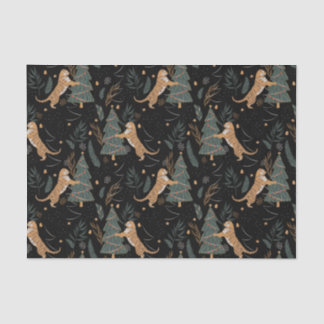 Christmas trees & tigers pattern custom background tissue paper