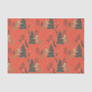 Christmas trees & tigers pattern custom background tissue paper