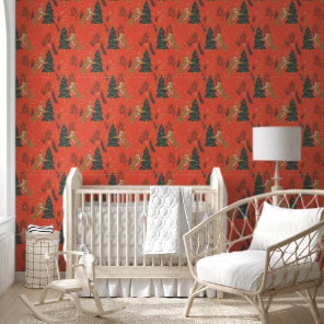 Christmas trees & tigers pattern custom background wallpaper