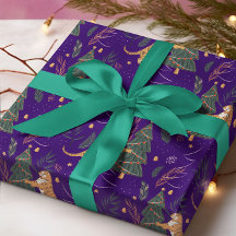 Christmas trees & tigers pattern custom background