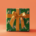 Christmas trees & tigers pattern Green background Wrapping Paper<br><div class="desc">This colorful cartoon-style Christmas tree pattern has a customizable dark green background.
Christmas,  trees,  Christmas animals,  and other Christmas symbols.</div>