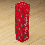 Christmas trees & tigers pattern Red background Wine Box<br><div class="desc">This colorful cartoon-style Christmas tree pattern with a customizable red background allows you to change the background colors.
Christmas,  trees,  Christmas animals,  and other Christmas symbols.</div>