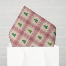 Christmas Trees Tissue Paper with Golden Accents