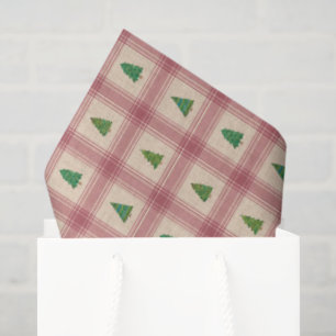 Christmas Trees Tissue Paper with Golden Accents