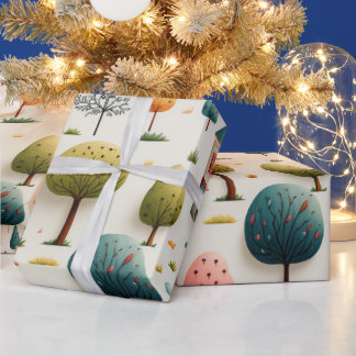 Christmas Trees Uniqe GifT Wrap Wrapping Paper