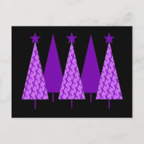 Christmas Trees - Violet Ribbon Holiday Postcard