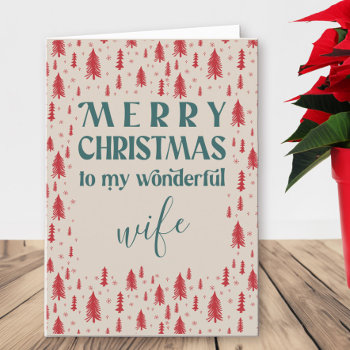 Christmas Trees Wife Merry Christmas Natural Holiday Card by darlingandmay at Zazzle
