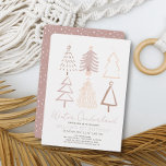 Christmas Trees Winter Onederland 1st Birthday Inv Invitation<br><div class="desc">This boho "winter onederland" girl's 1st/first birthday invitation features hand-painted christmas trees in pink shades. Personalize it for your needs. You can find matching products at my store.</div>