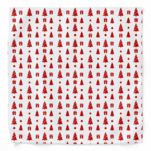 Christmas Trees with Gift Boxes Pattern Bandana