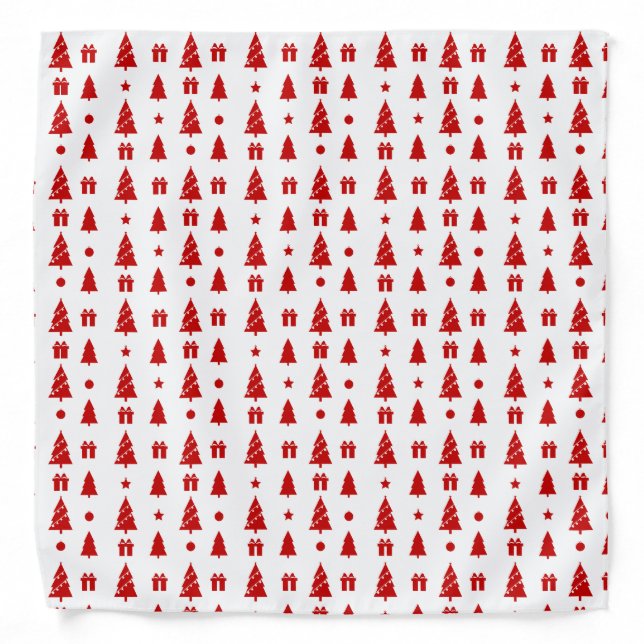 Christmas Trees with Gift Boxes Pattern Bandana (Front)