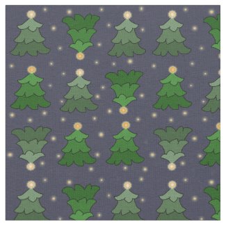 Christmas Trees with Stars on Custom Blue
