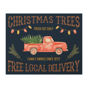 CHRISTMAS TREES WOOD WALL ART