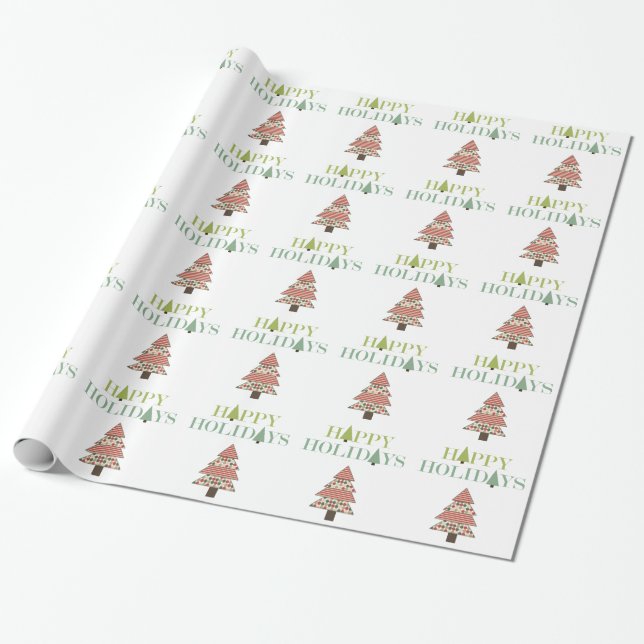 Christmas Trees Wrapping Paper (Unrolled)