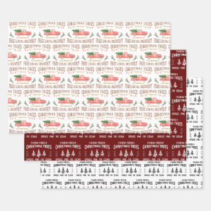 CHRISTMAS TREES WRAPPING PAPER SHEETS