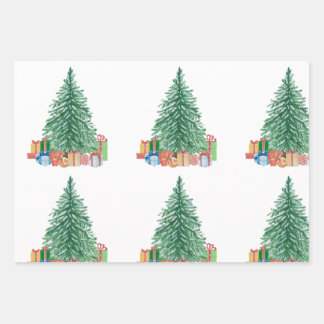 Christmas Trees Wrapping Paper Sheets