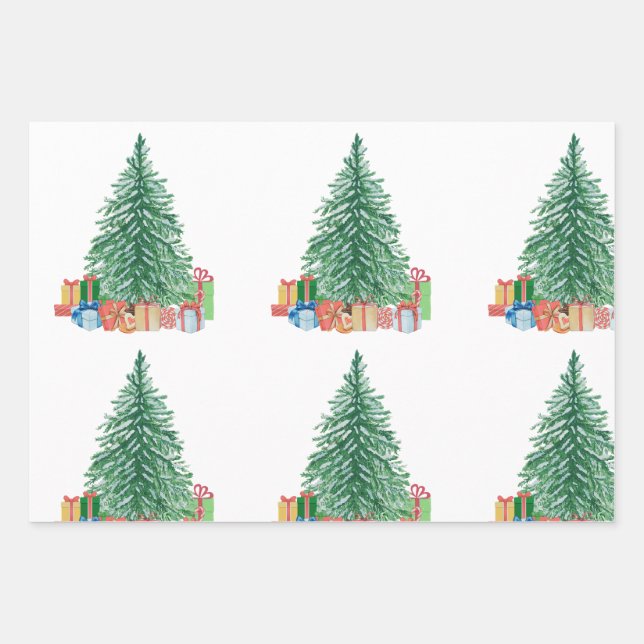 Christmas Trees Wrapping Paper Sheets (Front 2)