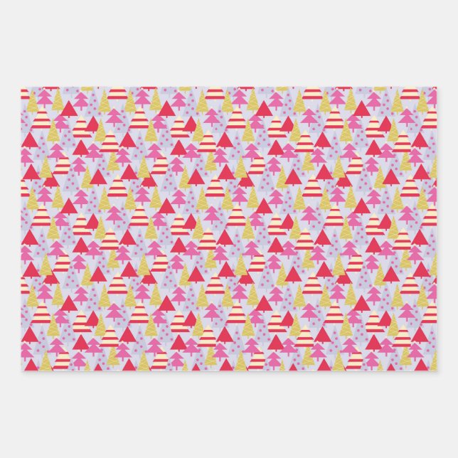 Christmas Trees Wrapping Paper Sheets (Front)