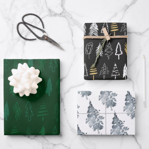 Christmas Trees  Wrapping Paper Sheets