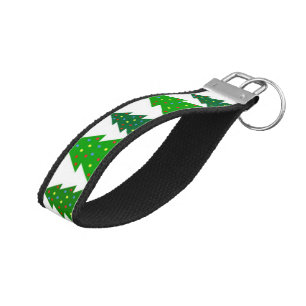 Christmas trees wrist keychain
