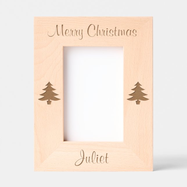 Christmas Trees Xmas Laser Etched Picture Frame (Front)