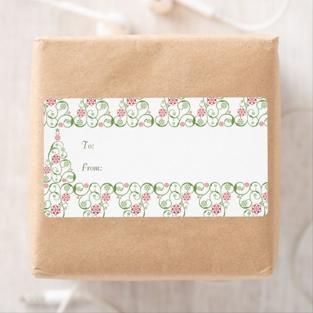 Christmas TreeSnowflake Swirl Christmas Gifts Tags (Insitu)