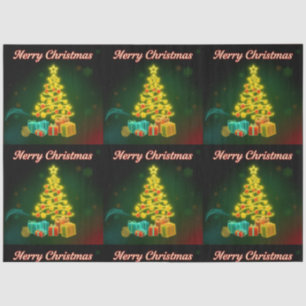 Christmas Trendy Neon Holiday Collection Tissue Paper