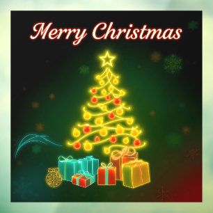 Christmas Trendy Neon Holiday Collection Window Cling