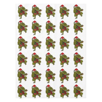 Christmas Trex Dinosaur Tablecloth by PugWiggles at Zazzle