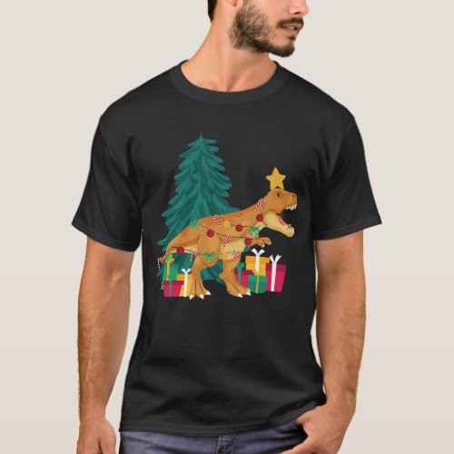 Christmas Trex Funny Xmas Dinosaur T_Shirt