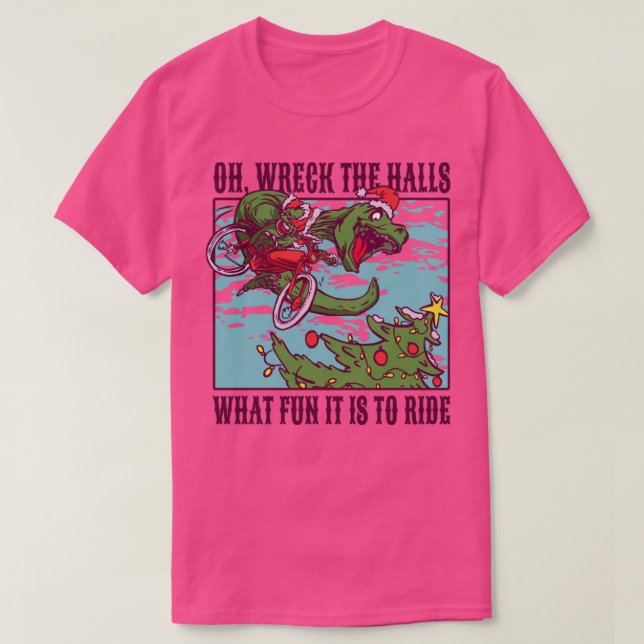 Christmas TRex Rider T-Shirt (Design Front)